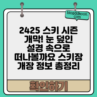 24/25 스키 시즌 개막! 눈 덮인 설경 속으로 떠나볼까요? 스키장 개장 정보 총정리