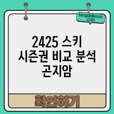 24/25 스키 시즌권 비교 분석: 곤지암