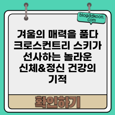 겨울의 매력을 품다: 크로스컨트리 스키가 선사하는 놀라운 신체&정신 건강의 기적