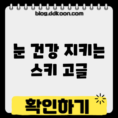 눈 건강 지키는 스키 고글