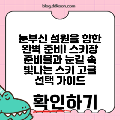 눈부신 설원을 향한 완벽 준비! 스키장 준비물과 눈길 속 빛나는 스키 고글 선택 가이드
