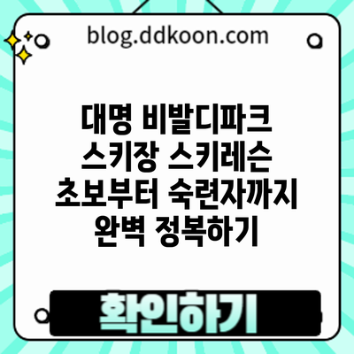 대명 비발디파크 스키장 스키레슨: 초보부터 숙련자까지 완벽 정복하기