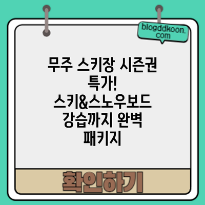 무주 스키장 시즌권 특가! 스키&스노우보드 강습까지 완벽 패키지