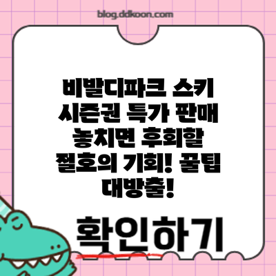 비발디파크 스키 시즌권 특가 판매: 놓치면 후회할 절호의 기회! 꿀팁 대방출!