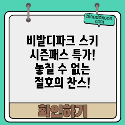 비발디파크 스키 시즌패스 특가! 놓칠 수 없는 절호의 찬스!