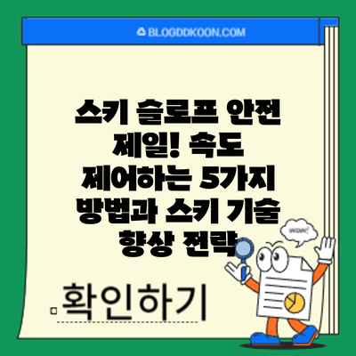 스키 슬로프 안전 제일! 속도 제어하는 5가지 방법과 스키 기술 향상 전략