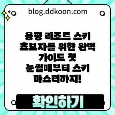 용평 리조트 스키 초보자를 위한 완벽 가이드: 첫 눈썰매부터 스키 마스터까지!