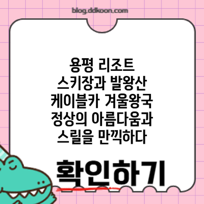 용평 리조트 스키장과 발왕산 케이블카: 겨울왕국 정상의 아름다움과 스릴을 만끽하다