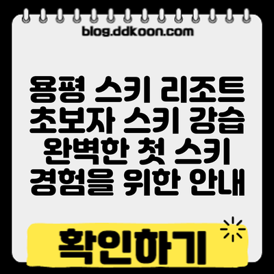 용평 스키 리조트 초보자 스키 강습: 완벽한 첫 스키 경험을 위한 안내