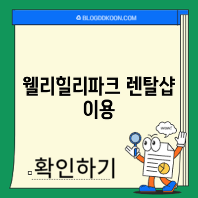 웰리힐리파크 렌탈샵 이용
