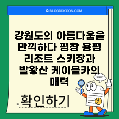 강원도의 아름다움을 만끽하다: 평창 용평 리조트 스키장과 발왕산 케이블카의 매력