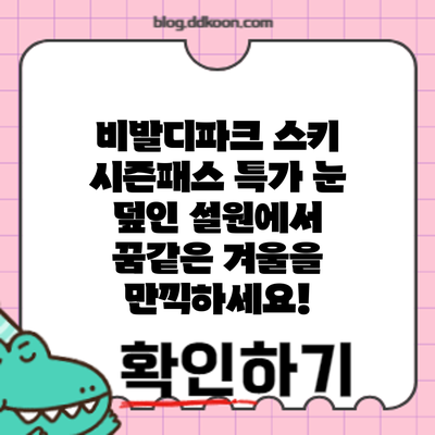 비발디파크 스키 시즌패스 특가: 눈 덮인 설원에서 꿈같은 겨울을 만끽하세요!