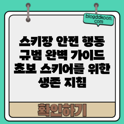 스키장 안전 행동 규범 완벽 가이드: 초보 스키어를 위한 생존 지침