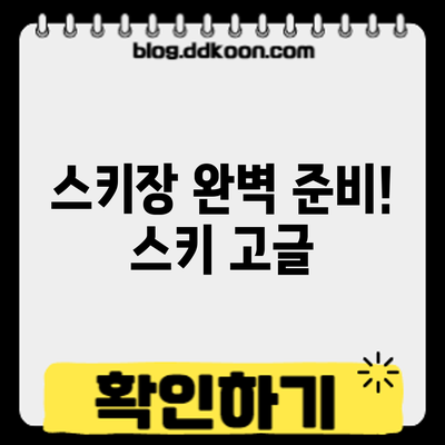 스키장 완벽 준비! 스키 고글