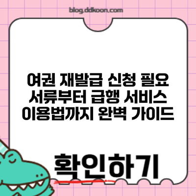 여권 재발급 신청: 필요 서류부터 급행 서비스 이용법까지 완벽 가이드