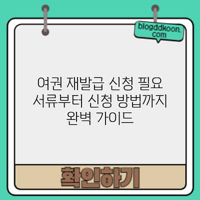 여권 재발급 신청: 필요 서류부터 신청 방법까지 완벽 가이드