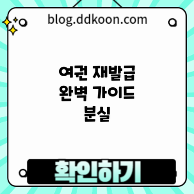 여권 재발급 완벽 가이드: 분실