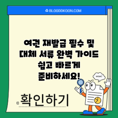 여권 재발급 필수 및 대체 서류 완벽 가이드: 쉽고 빠르게 준비하세요!