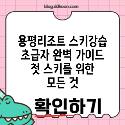 용평리조트 스키강습 초급자 완벽 가이드: 첫 스키를 위한 모든 것