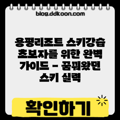 용평리조트 스키강습: 초보자를 위한 완벽 가이드 - 꿈꿔왔던 스키 실력