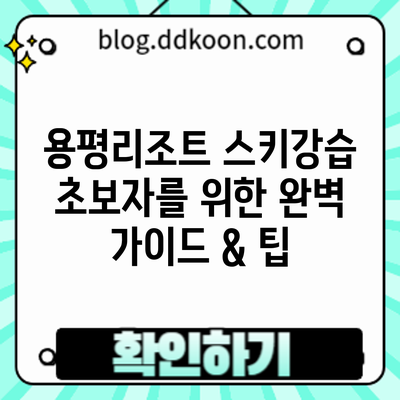 용평리조트 스키강습: 초보자를 위한 완벽 가이드 & 팁