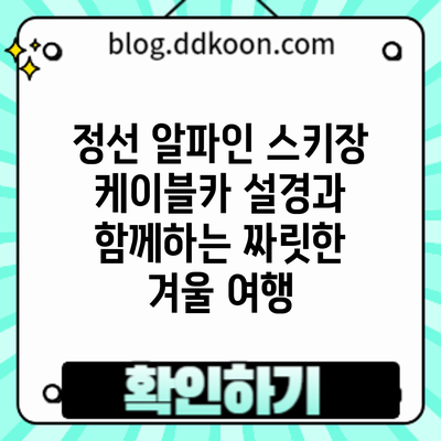 정선 알파인 스키장 케이블카: 설경과 함께하는 짜릿한 겨울 여행
