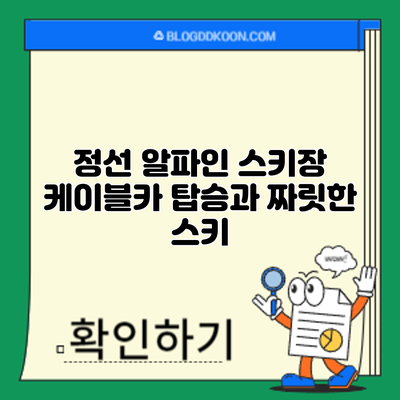 정선 알파인 스키장: 케이블카 탑승과 짜릿한 스키