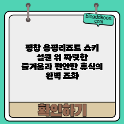 평창 용평리조트 스키: 설원 위 짜릿한 즐거움과 편안한 휴식의 완벽 조화