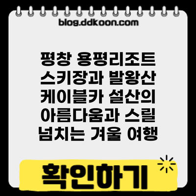 평창 용평리조트 스키장과 발왕산 케이블카: 설산의 아름다움과 스릴 넘치는 겨울 여행