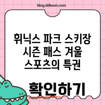 휘닉스 파크 스키장 시즌 패스: 겨울 스포츠의 특권