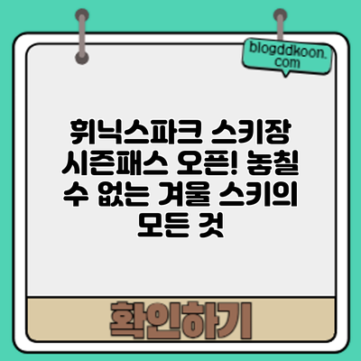 휘닉스파크 스키장 시즌패스 오픈! 놓칠 수 없는 겨울 스키의 모든 것