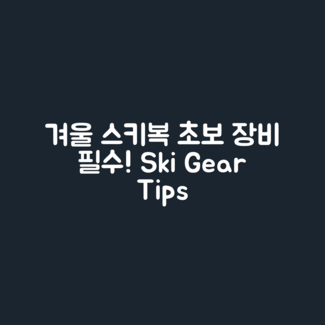 겨울 스키장 복장과 초보자 장비, 필수는 무엇일까요?