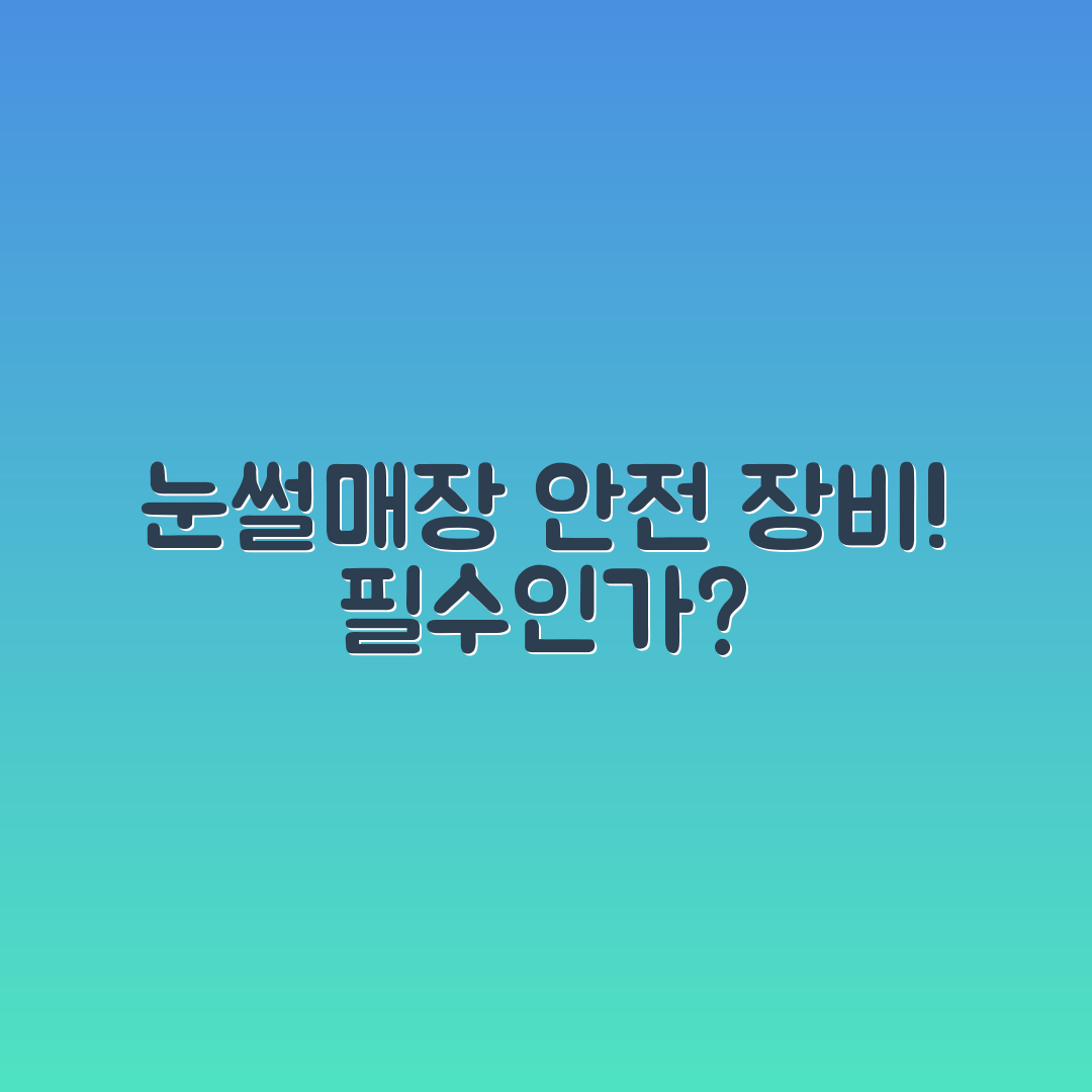 눈썰매장 안전 장비, 필수인가요?