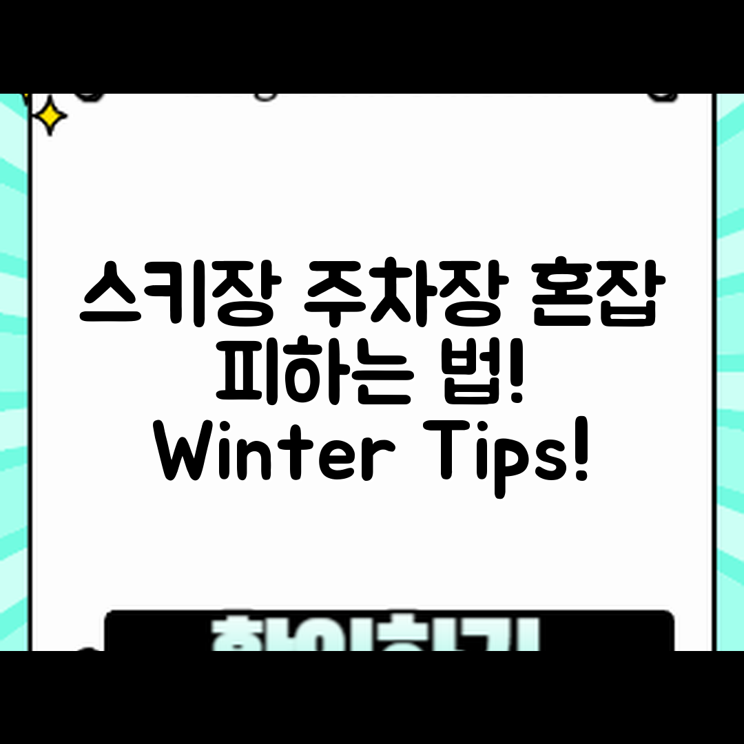 믿을 수 없는 겨울 스키장 주차장 혼잡 피하기!