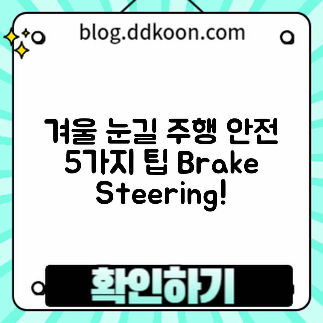 겨울 눈길 주행 시 브레이크·스티어링 안전법 5가지