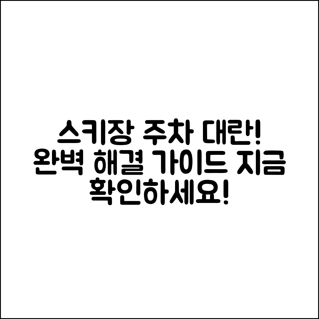 스키장 주차 문제 해결: 완벽 가이드