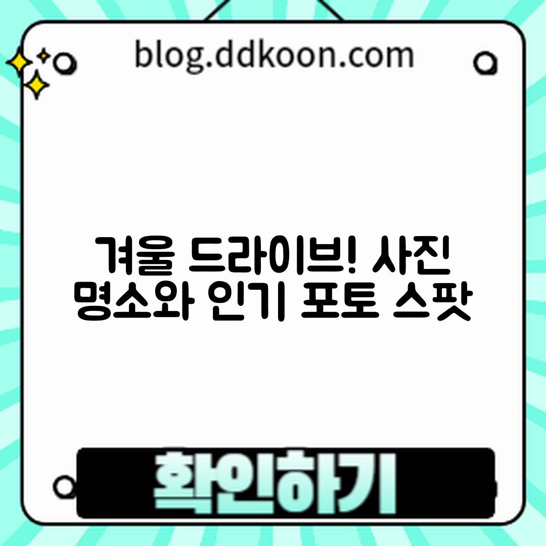 충격적인 겨울 드라이브, 사진 명소와 인기 포토 스팟