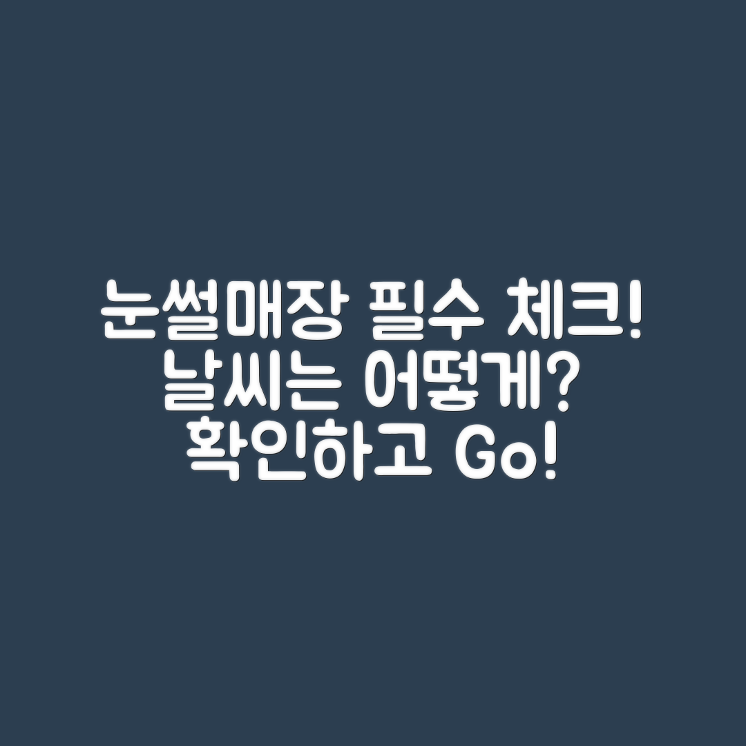 눈썰매장 방문 전 필수 체크, 날씨는 어떻게 될까요?