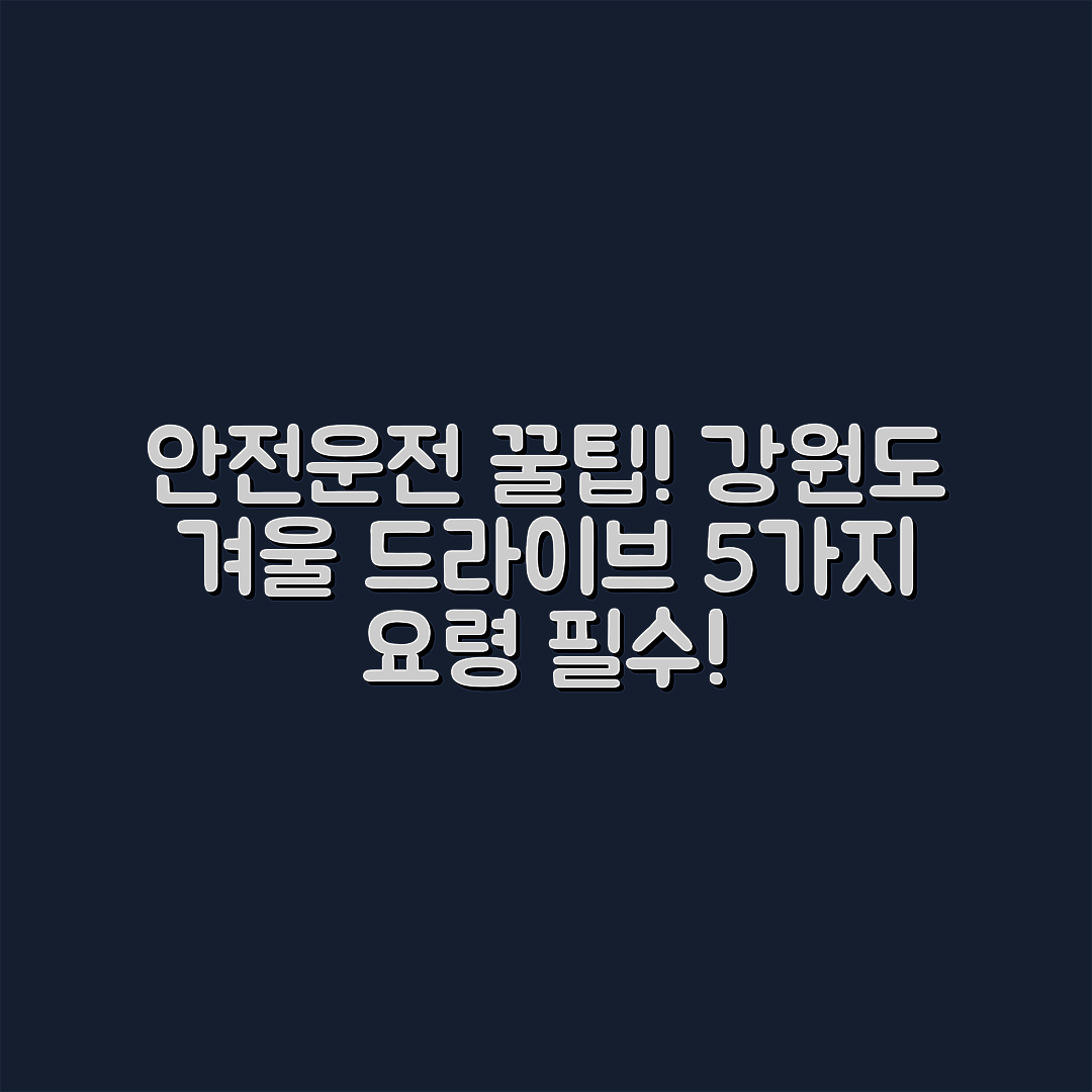 강원도 겨울 드라이브 시 안전 운전 5가지 요령