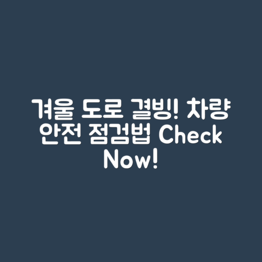 충격적인 겨울 도로 결빙 주의, 차량 안전 장치 점검법