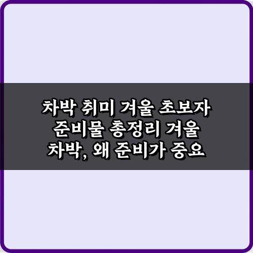 차박 취미 겨울 초보자 준비물 총정리, 핵심 7가지 완벽 가이드